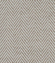 Close-up of Bampton Taupe woven herringbone upholstery fabric featuring a classic chevron design in soft taupe and ivory with a textured finish.