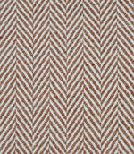 Bampton Terracotta woven herringbone upholstery fabric featuring a textured chevron pattern in warm terracotta and ivory, ideal for curtains, blinds, cushions and upholstery projects.