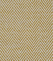 Close-up of Bampton Turmeric woven herringbone fabric showcasing the textured chevron weave in warm turmeric yellow and ivory.