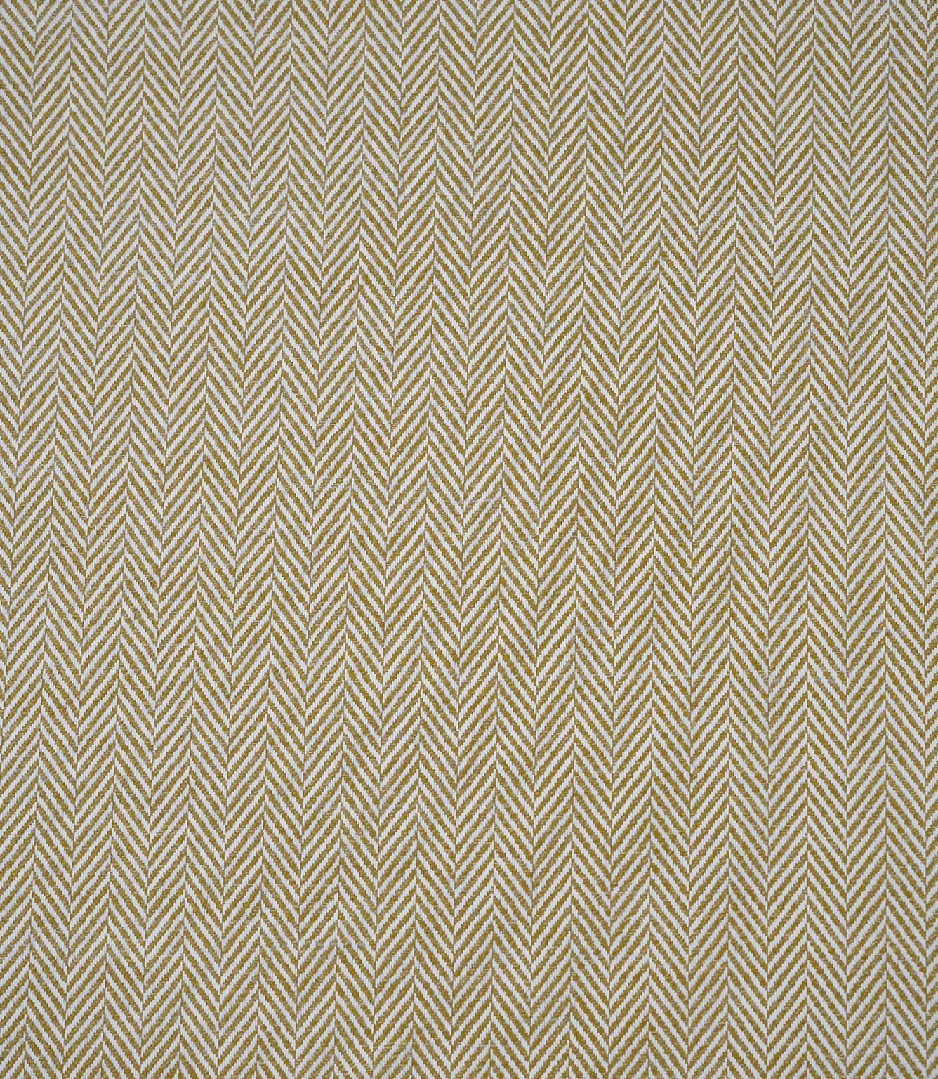 Full-width view of Bampton Turmeric upholstery fabric displaying the repeating woven herringbone pattern across the fabric.