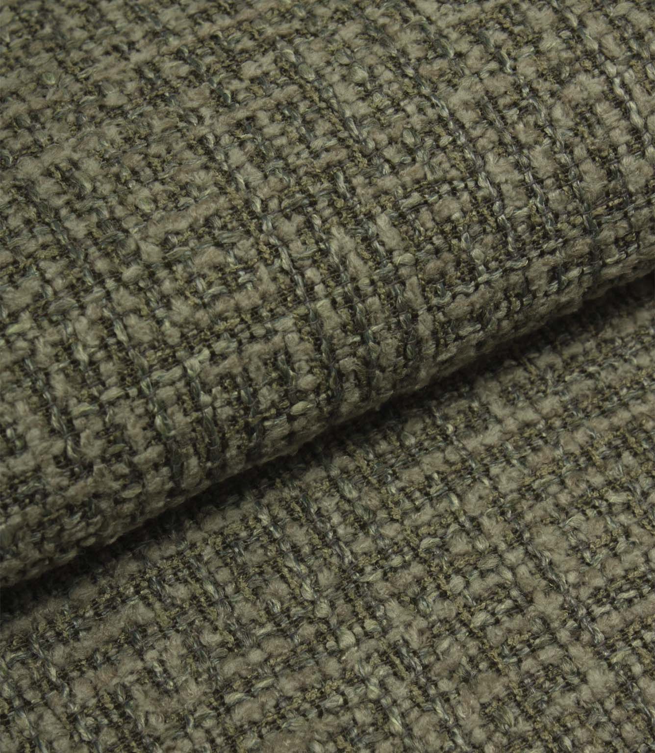 Folded Bellmere Forest upholstery fabric showing the depth, texture and durability of the woven boucle surface.