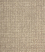 Close-up detail of Bellmere Stone upholstery fabric highlighting the intricate boucle texture, woven structure and subtle tonal variation.