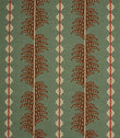 Boho Trail Mineral patterned furnishing fabric featuring a stylised botanical stripe design in soft mineral green with terracotta and cream detailing.