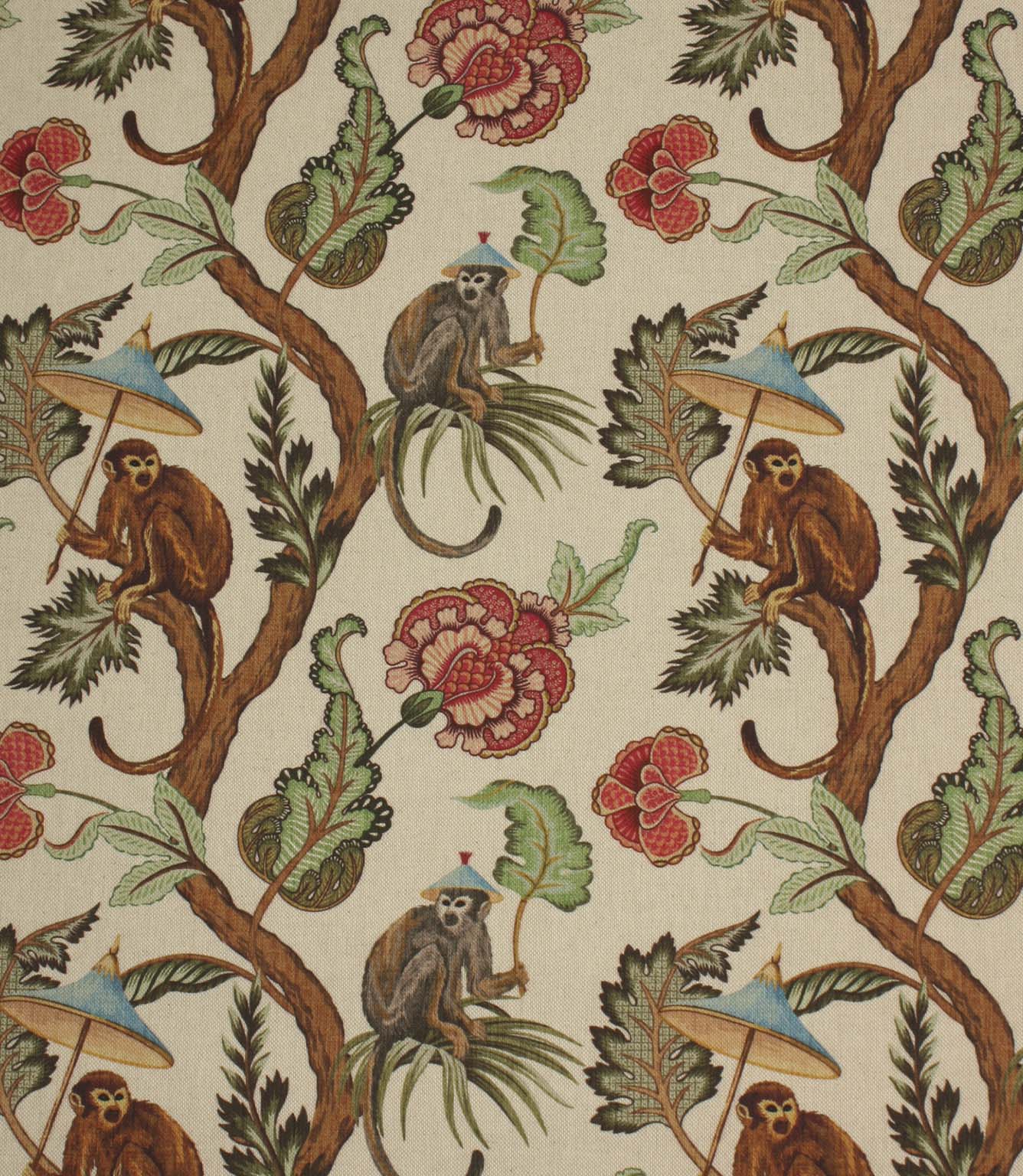 Botanical Monkey Fabric / Multi