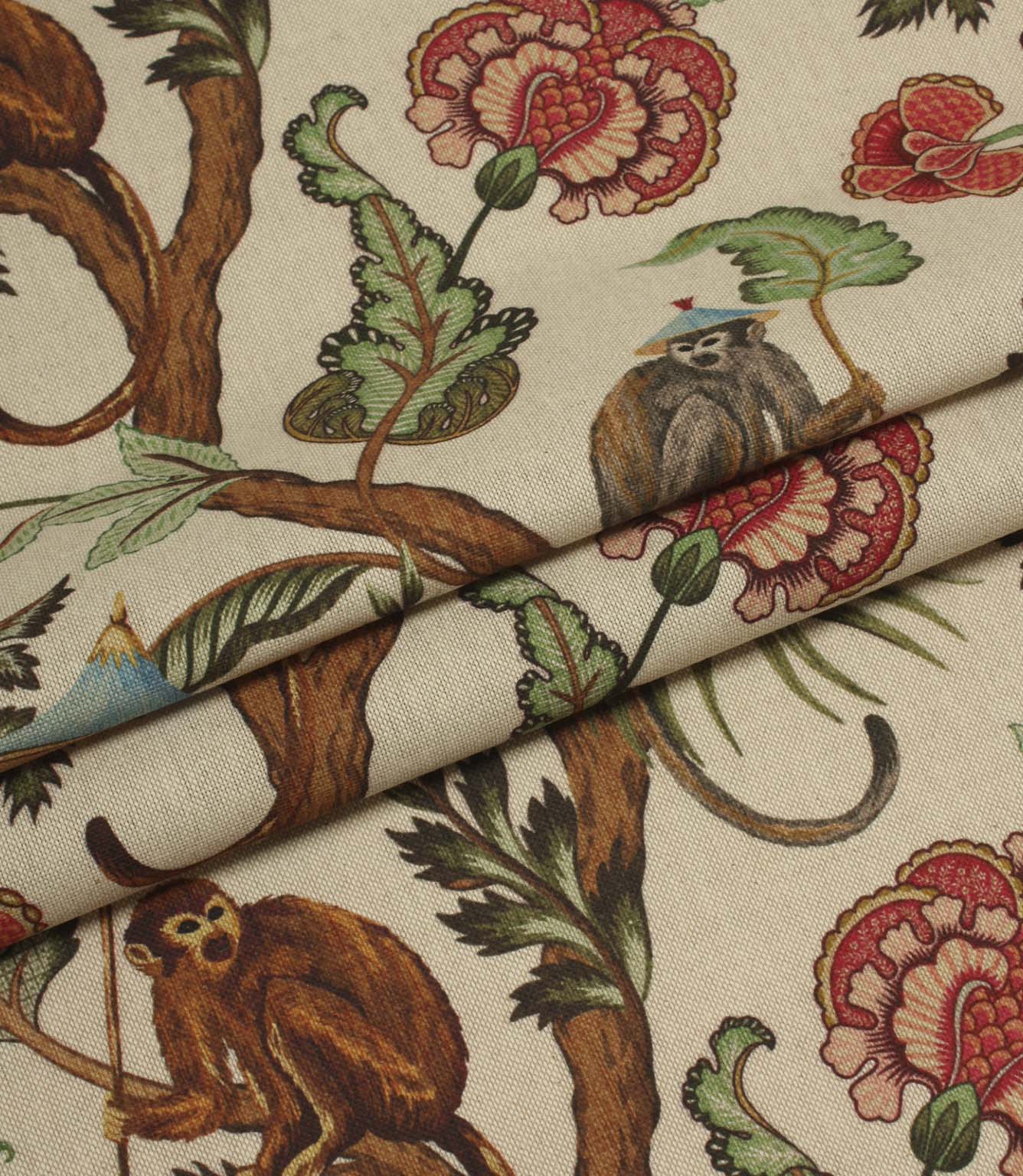 Botanical Monkey Fabric / Multi