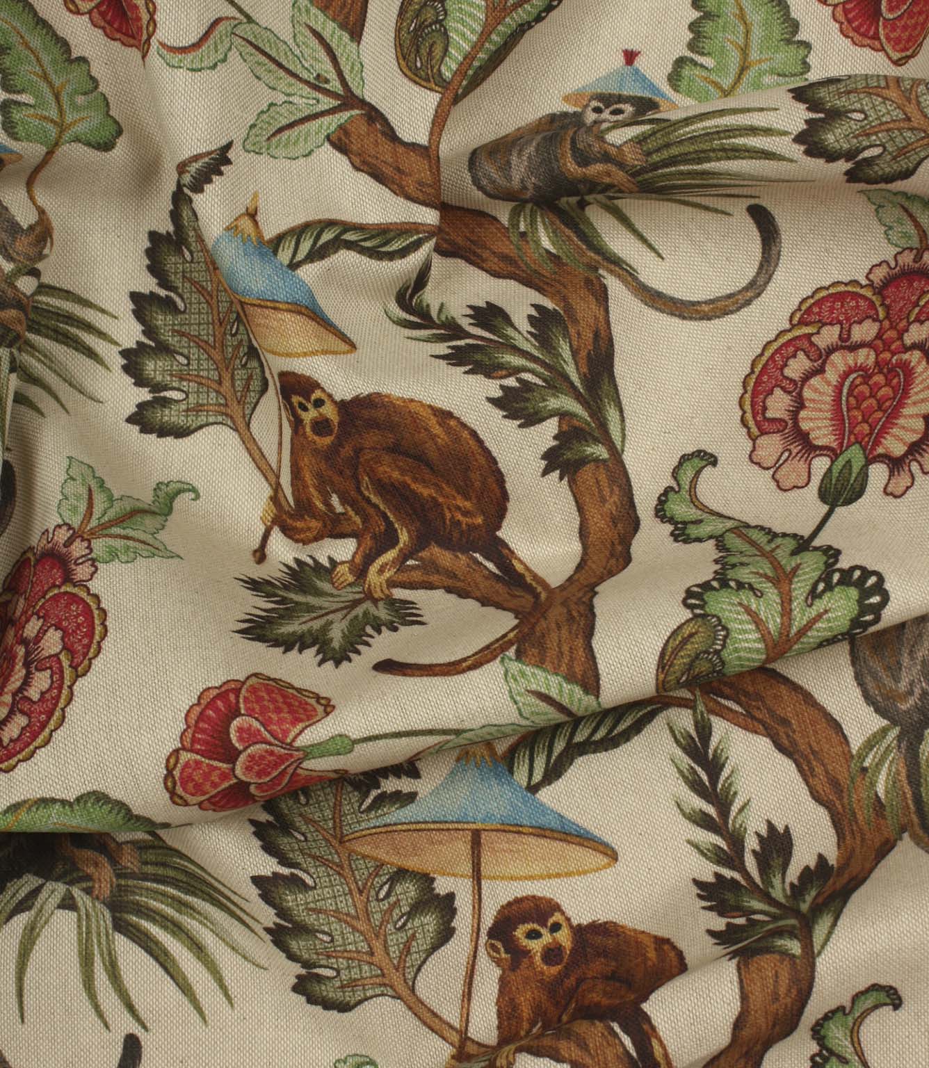 Botanical Monkey Fabric / Multi