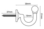 Brass Tieback Hooks