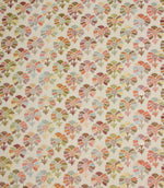 Briar Sprig Jasmine woven floral fabric featuring multicoloured botanical sprigs in soft pink, sage green, blue, terracotta and ochre on a natural cream background.