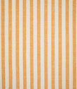 Close-up of Broadway Stripe Sunflower fabric featuring evenly spaced vertical sunflower orange and warm off-white stripes, with the detailed woven construction clearly visible across the textured surface.