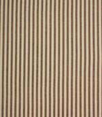 Broadway Stripe Mocha woven striped upholstery fabric featuring classic mocha brown vertical stripes on a natural cream background.