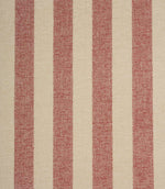 Close-up of Burleigh Stripe Rose striped upholstery fabric showcasing textured rose pink stripes and a soft velour-style woven finish.