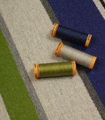 Castello Wool Fabric / Green / Blue | Just Fabrics 