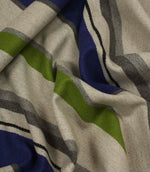 Castello Wool Fabric / Green / Blue | Just Fabrics 