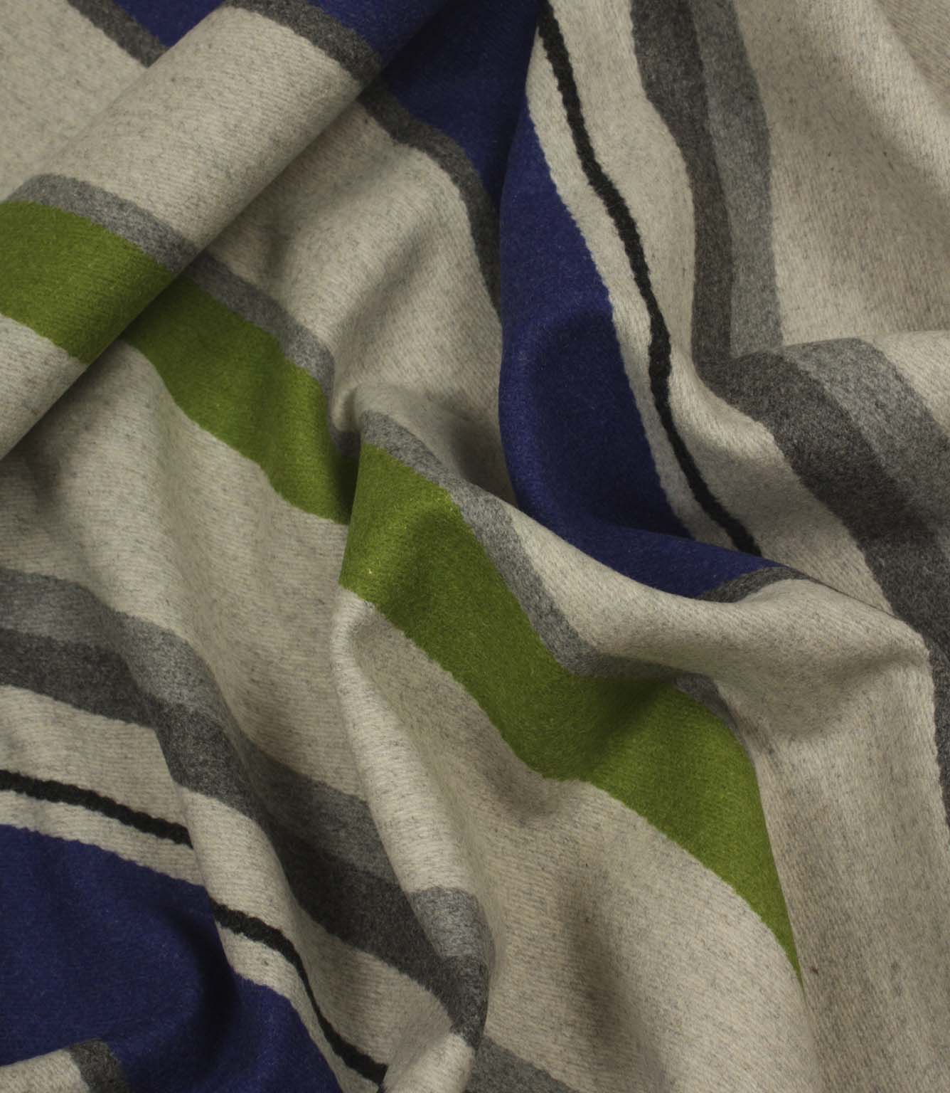 Castello Wool Fabric / Green / Blue | Just Fabrics 