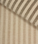 Cavendish Stripe upholstery fabric comparison showing pebble beige stripe colourway alongside the slate stripe option, highlighting the woven stripe design and upholstery fire retardant quality.