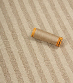 Cavendish Stripe Pebble upholstery fabric with coordinating pebble beige thread, highlighting the detailed stripe weave and upholstery fire retardant construction.