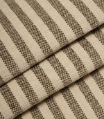 Folded Cavendish Stripe Slate striped upholstery fabric displaying elegant slate grey stripes, textured weave and premium upholstery quality.