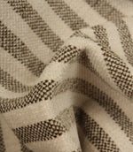 Detailed close-up of Cavendish Stripe Slate striped upholstery fabric showing the textured woven stripe design, soft velour-style finish and slate grey colouring.