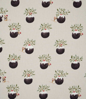 Christmas Puddings Fabric / Neutral