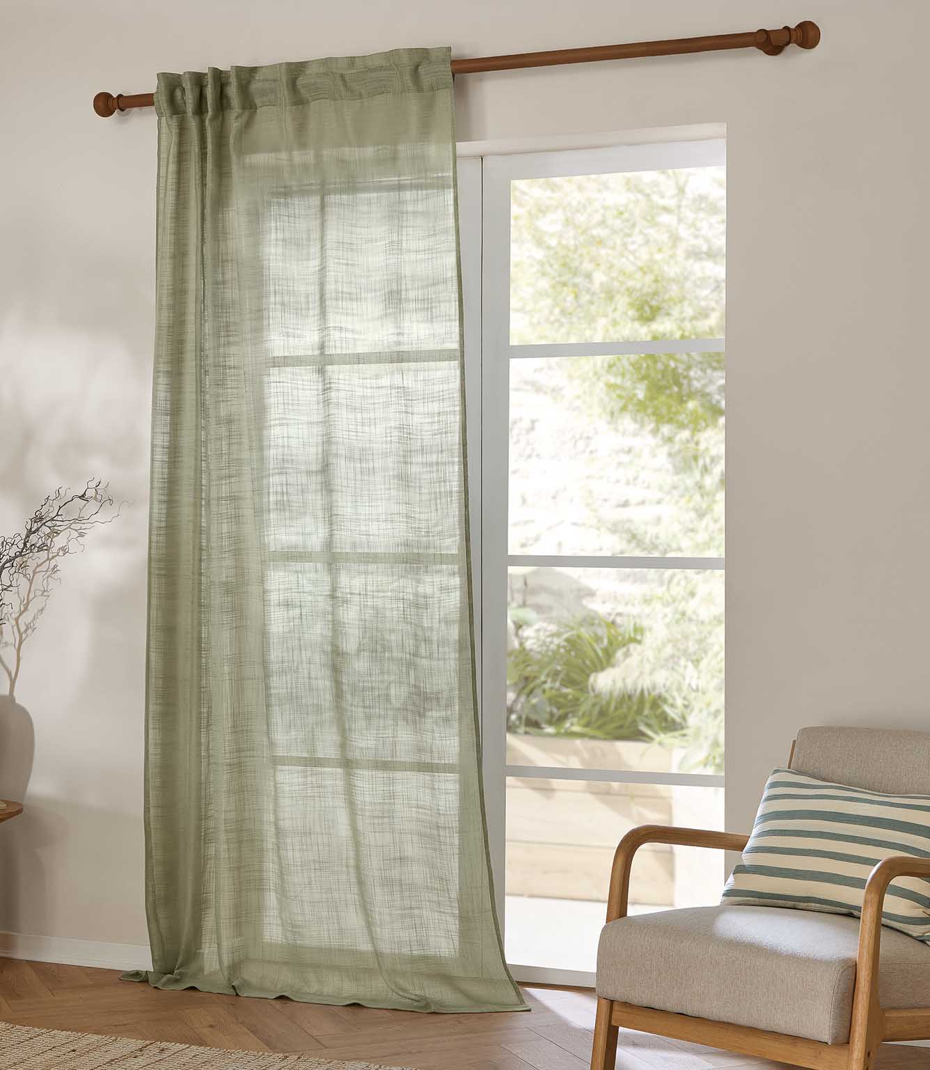 Cirrus Voile Eucalyptus Tab Top Sheer Curtain Panel