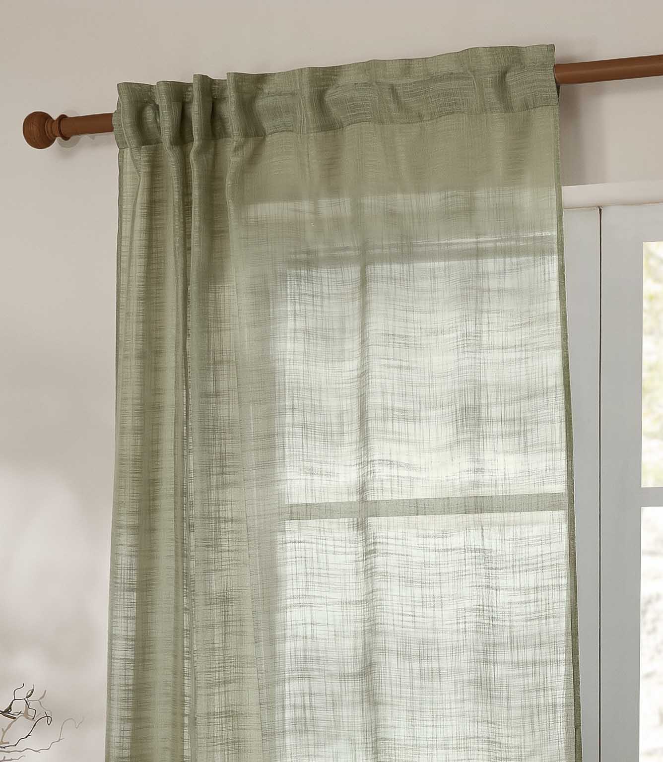 Cirrus Voile Eucalyptus Tab Top Sheer Curtain Panel