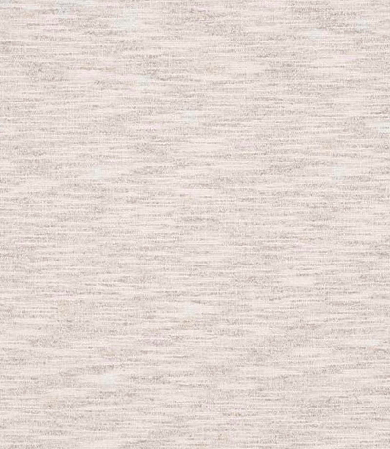 Close-up of woven upholstery fabric in soft beige tones with a subtle horizontal texture and gently mottled finish.