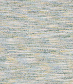 Close-up of woven upholstery fabric with a softly textured finish, featuring a blend of muted green, soft blue and warm neutral tones in a subtle horizontal weave.
