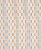 Close-up of contemporary check fabric showing a textured weave and subtle variation in neutral stripes, suitable for curtains, blinds and cushions.
