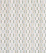 Close-up of textured woven fabric featuring a repeating linear stripe design in pale green and cream, suitable for curtains, blinds, cushions and upholstery.