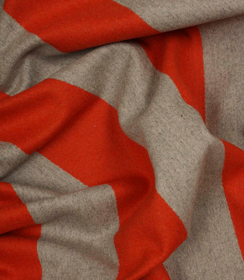 Como Wool Fabric / Grey / Orange | Just Fabrics