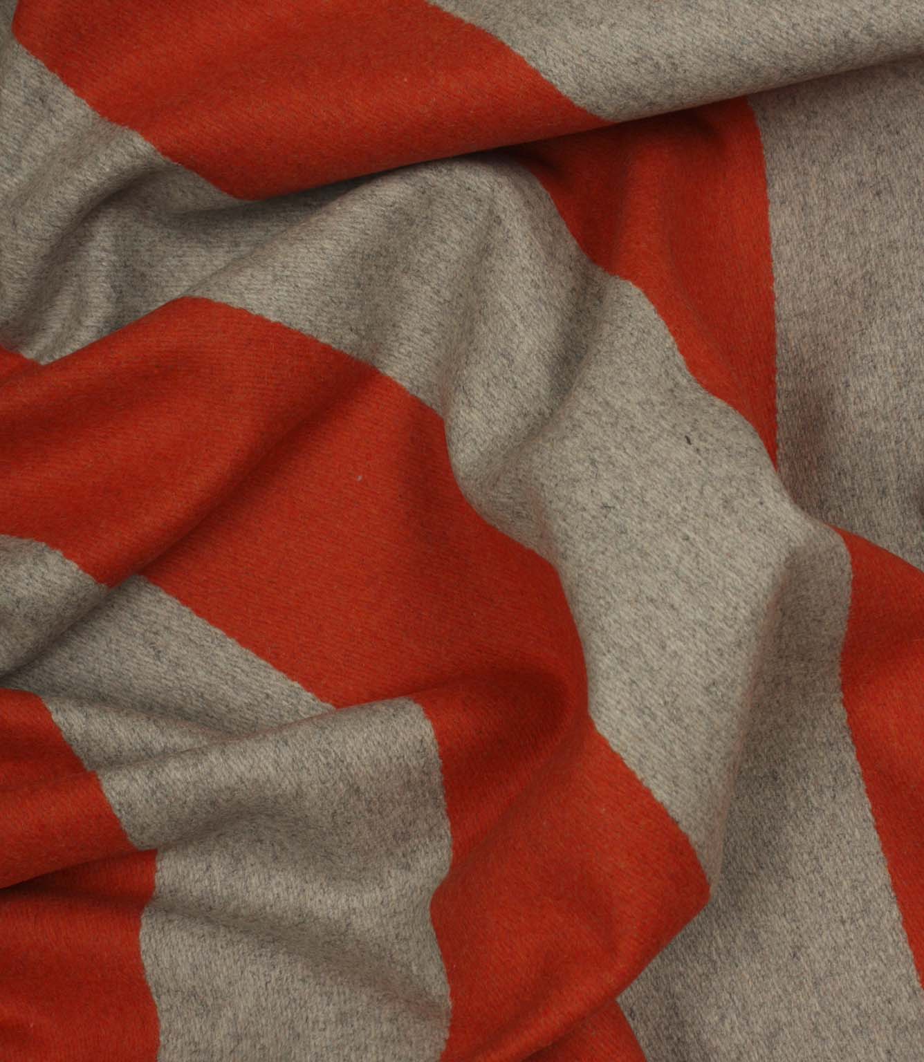 Como Wool Fabric / Grey / Orange | Just Fabrics
