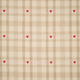 Cotswold Heart Check Fabric / Beige / Red