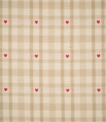 Cotswold Heart Check Fabric / Beige / Red