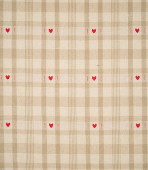 Cotswold Heart Check Fabric / Beige / Red