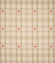 Cotswold Heart Check Fabric / Beige / Red