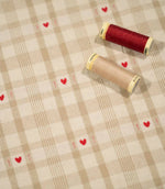 Cotswold Heart Check Fabric / Beige / Red