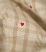 Cotswold Heart Check Fabric / Beige / Red