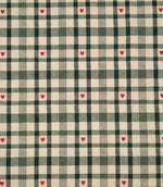 Cotswold Heart Check Fabric / Green / Red