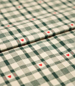 Cotswold Heart Check Fabric / Green / Red