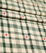 Cotswold Heart Check Fabric / Green / Red