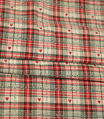 Cotswold Heart Tartan Fabric / Ivory / Red