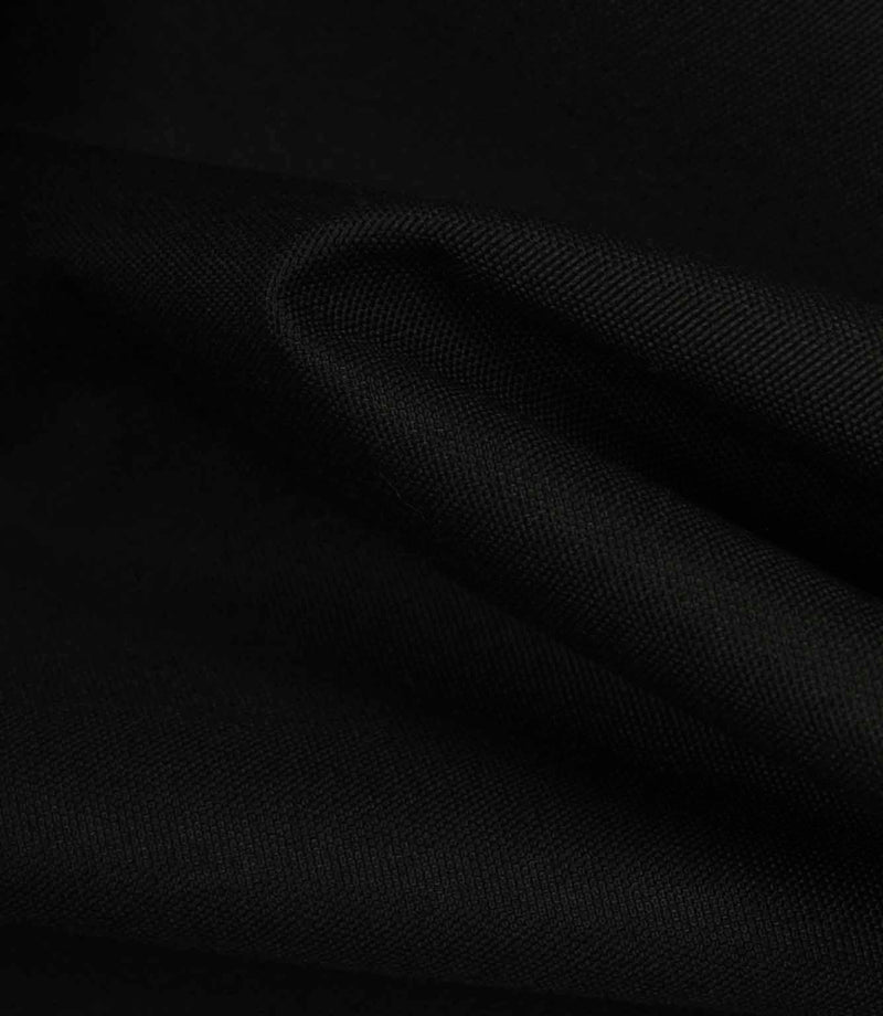 Black fabric draped to highlight texture, flexibility, and a soft, structured finish.