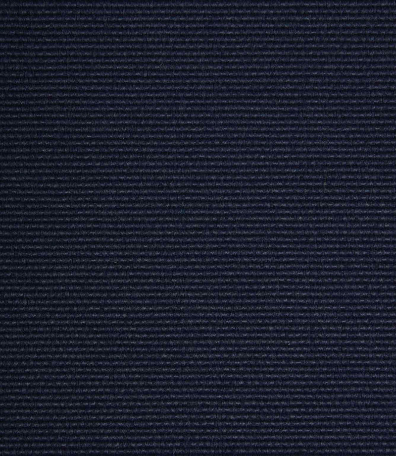 Deep navy blue fabric shown in close-up with a fine, evenly ribbed woven texture.