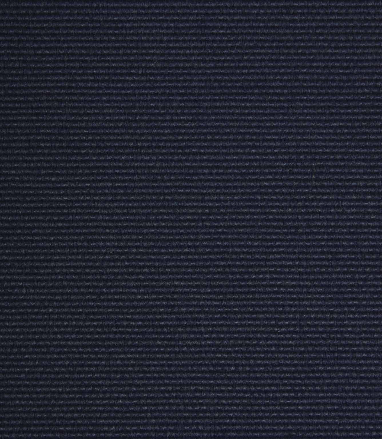 Deep navy blue fabric shown in close-up with a fine, evenly ribbed woven texture.