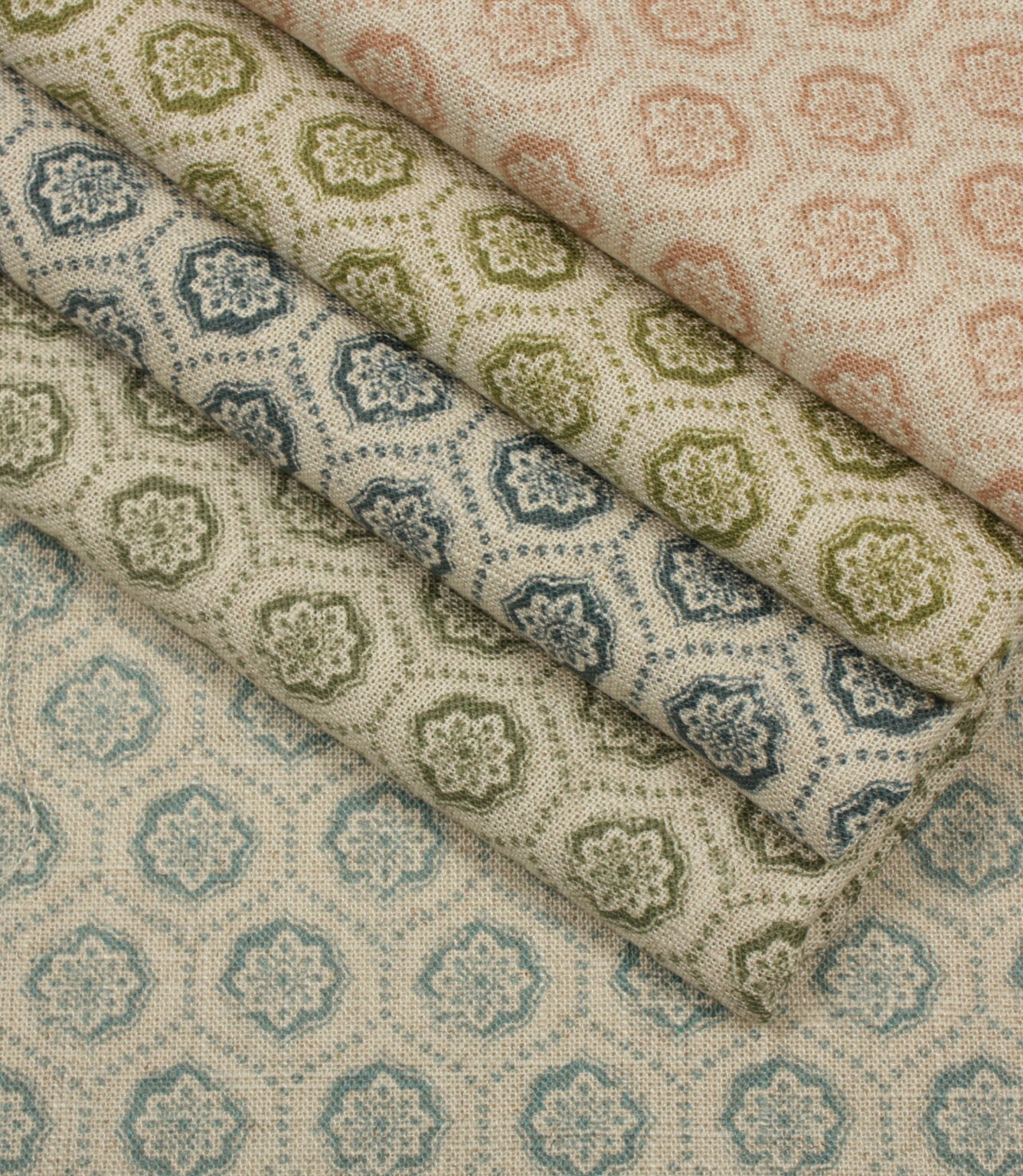 Cotswold Clover Fabric / Steel Blue
