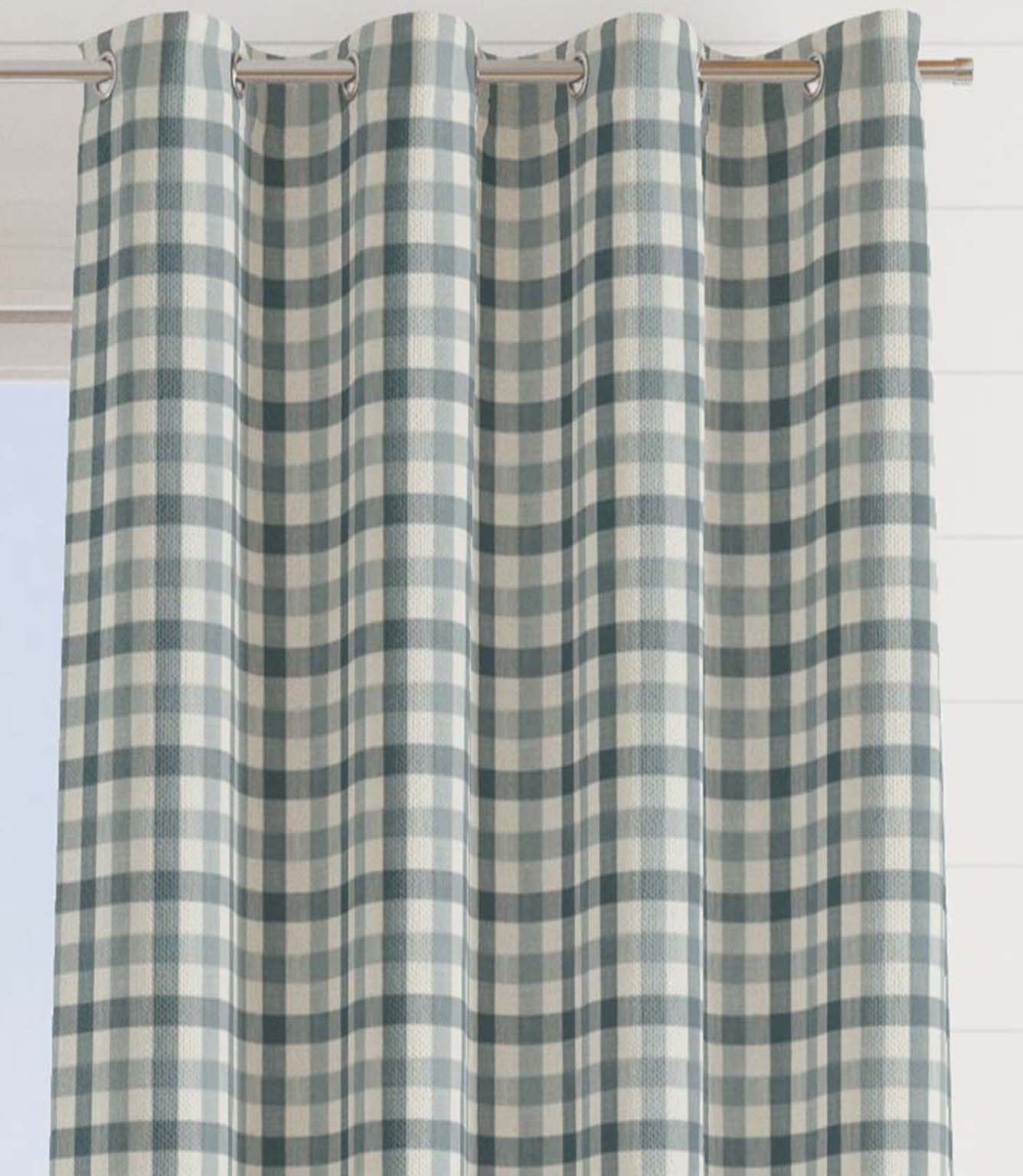 Country Gingham Fabric / Adriatic