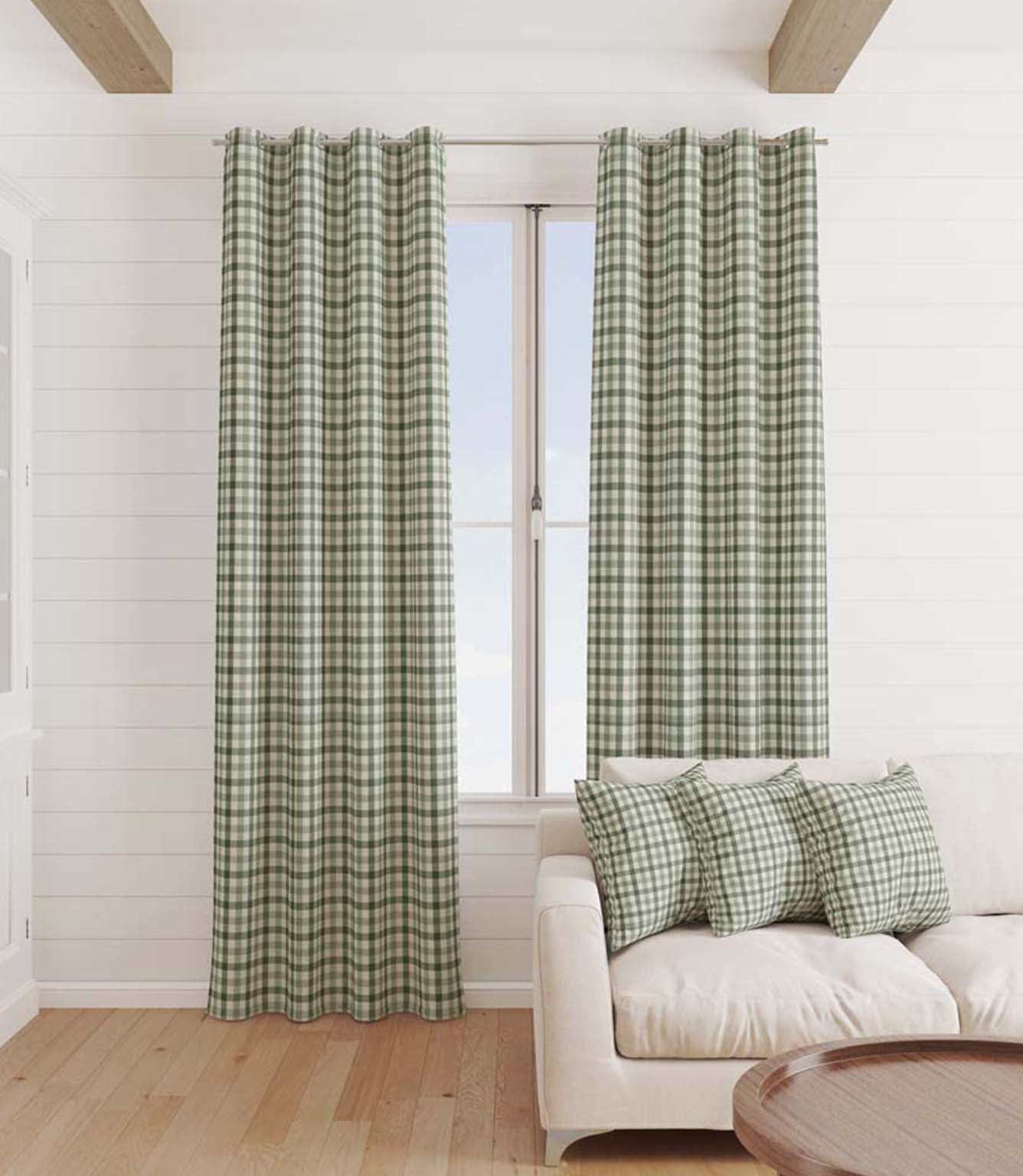 Country Gingham Fabric / Ivy