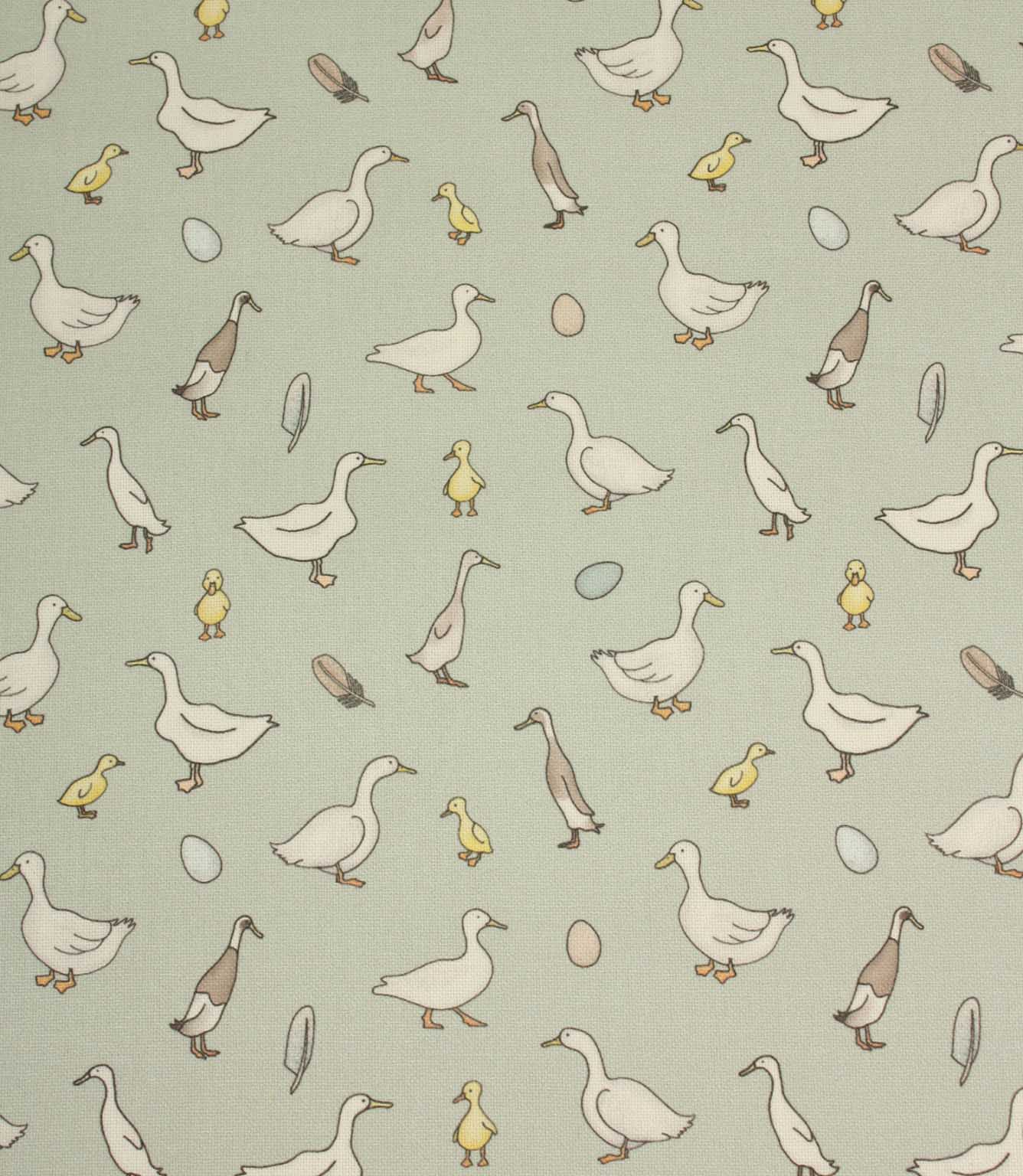 Duck Duck Goose Oilcloth Fabric / Eggshell