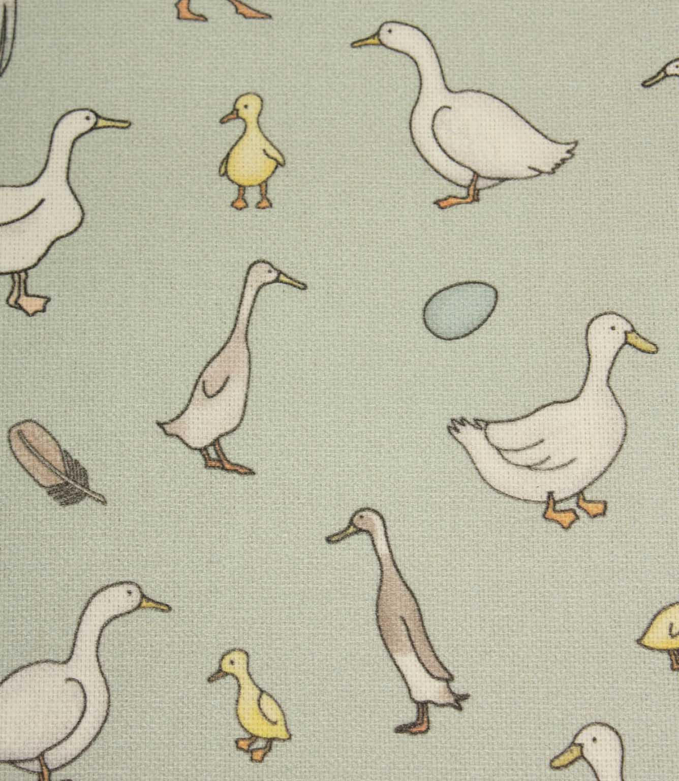 Duck Duck Goose Oilcloth Fabric / Eggshell