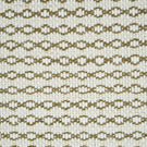 Close-up of Elkstone Matcha upholstery fabric featuring a textured cream weave with repeating olive green geometric motifs arranged in narrow horizontal rows.